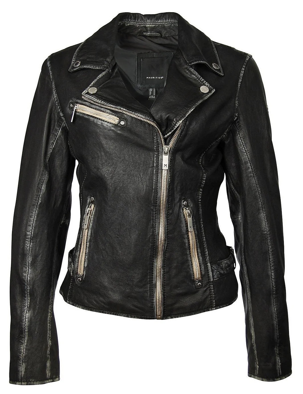 Sofia RF Leather Jacket, Black