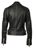 Sofia RF Leather Jacket, Black