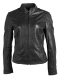 Veste en cuir Chessy RF, noire